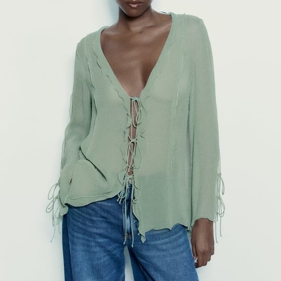 Zara Tops - Women’s NWT Zara Semi Sheer Blouse